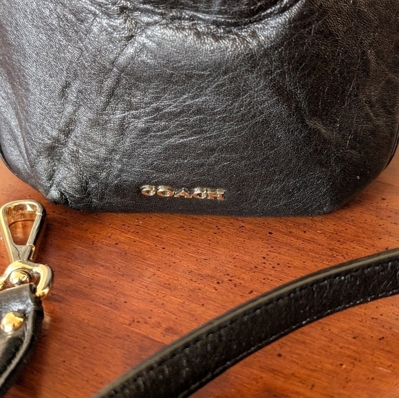 ✨ Coach Limited Edition Large Black Madison Satchel – Gathered Twist Leather 👜 - Picture 7 of 17